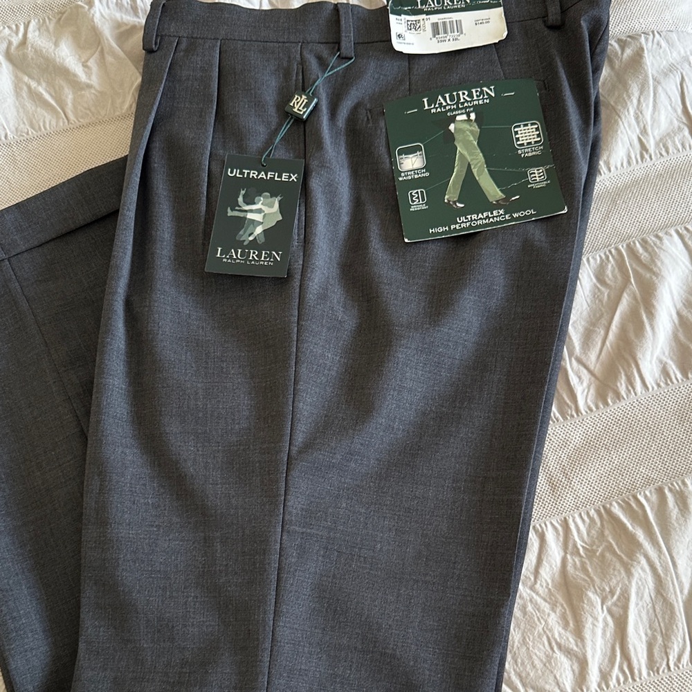 Ralph Lauren Charcoal Ultraflex Wool Trousers - Picture 4 of 7